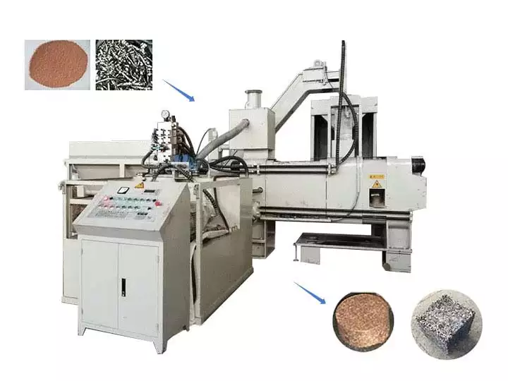 Horizontal metal chips briquetting machine