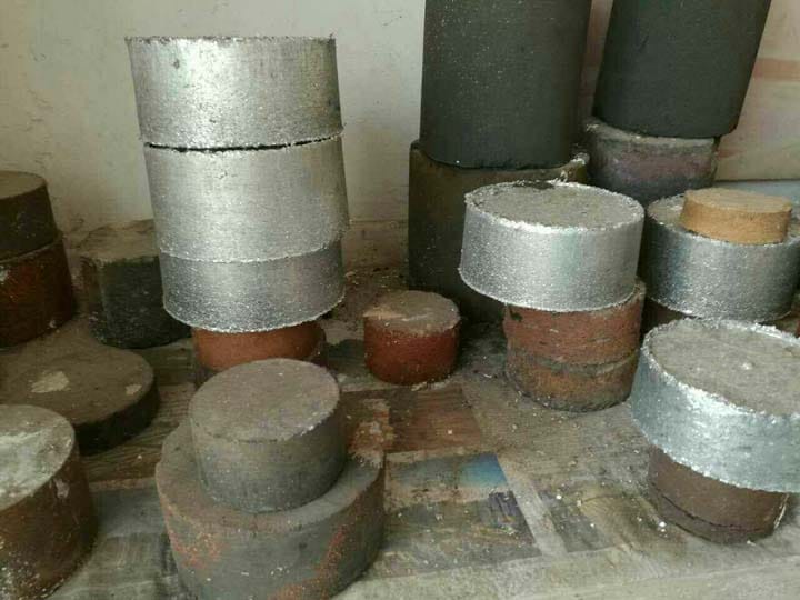 Various metal chip briquettes
