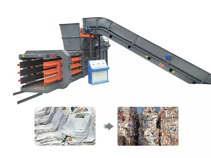 Waste paper baling machine