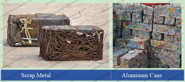 Scrap recycling by metal compaction machine