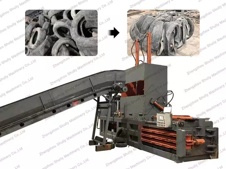 Waste tyre tire baler machine