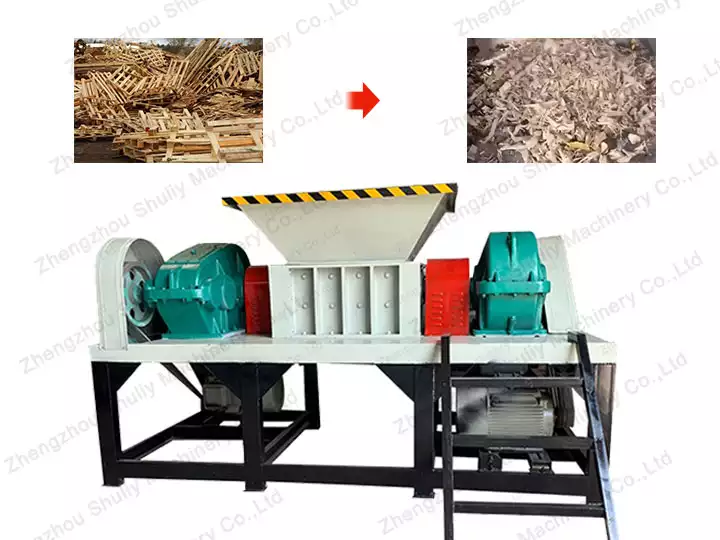 Wood pallet shredder