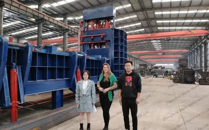 Brailize customers visit our scrap metal cutting machine factory