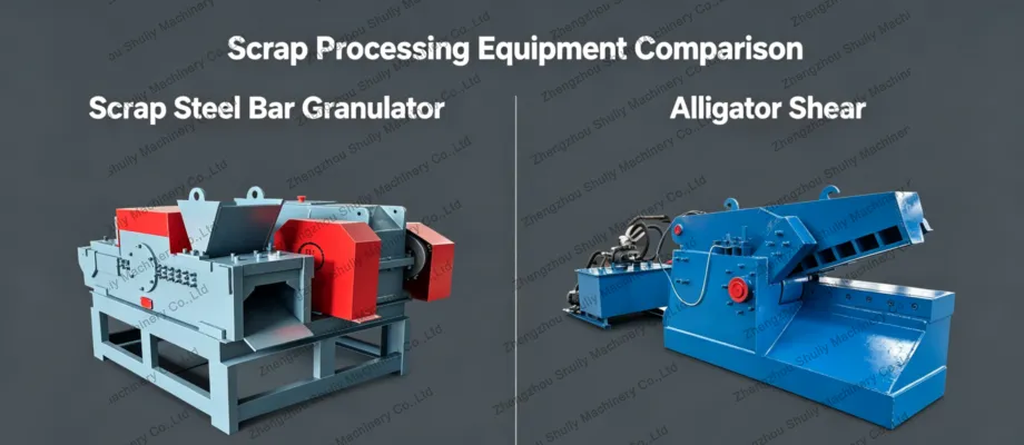 Double-Head Scrap Rebar Granulator Cutting Machine 7 Scrap rebar granulator machine vs hydraulic alligator shear