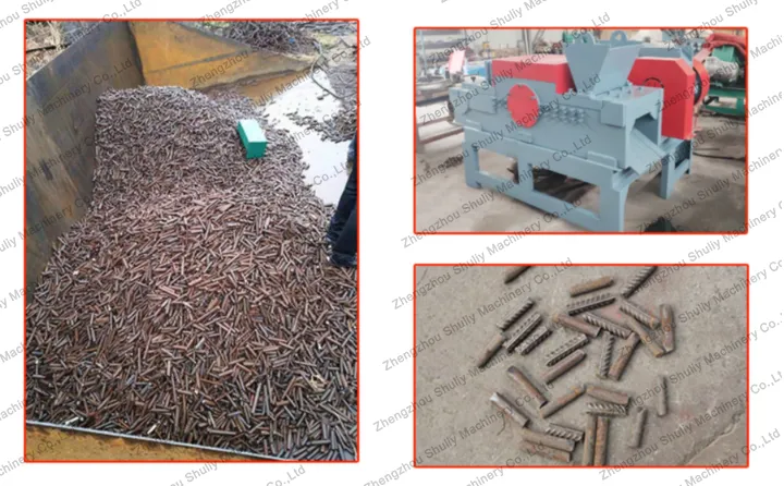 Double-Head Scrap Rebar Granulator Cutting Machine 3 Automatic double-end scrap rebar granulating machine