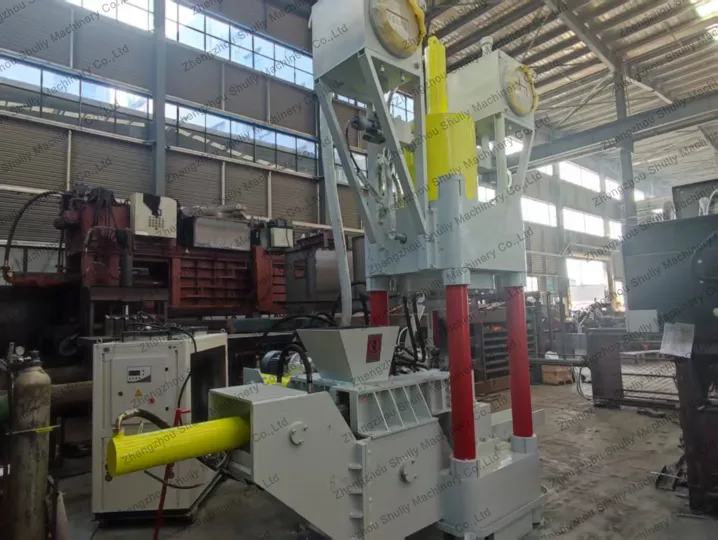 Indonesia Orders Metal Chip Briquetting Machine 1 Ton/Hour Line With Sl-400 Shredder 1 Metal chips briquetting machine for sale